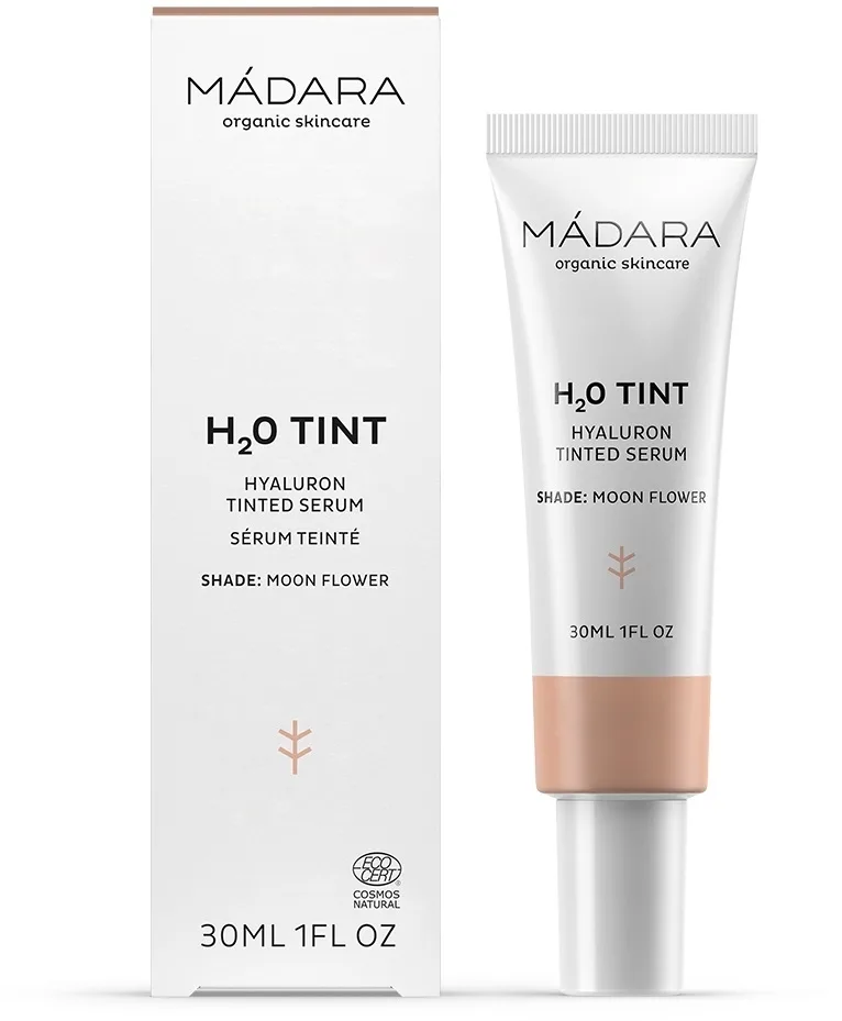 Madara Cosmetics Serum tonujące - Тонирующая сыворотка Madara H2O Tint Hyaluron Tinted Serum увлажняющая, 30 мл, оттенок 02 - Moon Flower