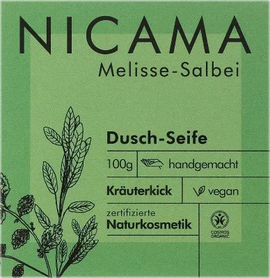 Мыло ручной работы Nicama с мелиссой и шалфеем, 100 г