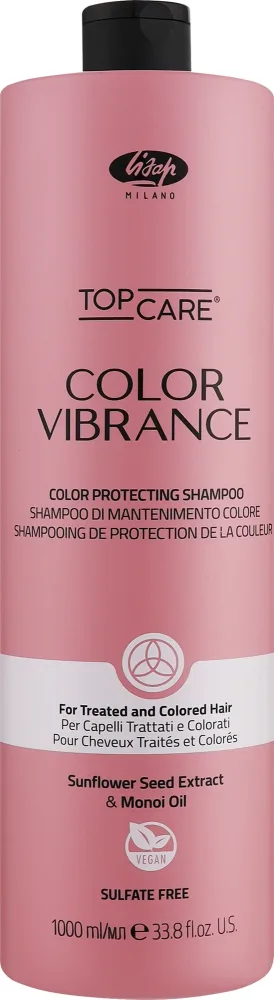 Шампунь для волос Lisap Top Care Color Vibrance Color Protecting для окрашенных волос, с защитой от УФ-лучей, 250 мл, 1000 мл