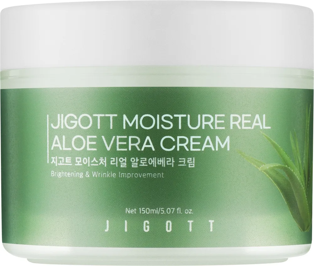 Крем для лица Jigott Moisture Real Aloe Vera увлажняющий с экстрактом алоэ 150 мл
