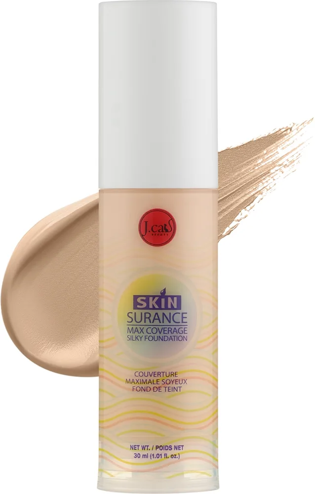 Тональный флюид J.Cat Beauty Skinsurance Max Coverage Silky Foundation кроющий, 30 мл, оттенок 104 - Ivory