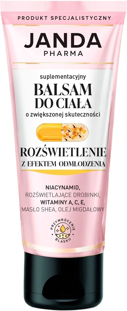 Бальзам для тела Janda Pharma придающий сияние, с ниацинамидом и витаминами A, C и E, 200 мл