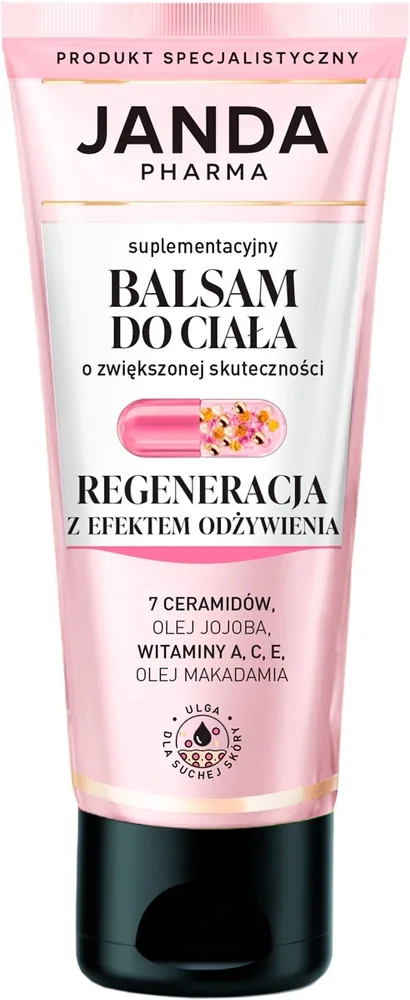 Восстанавливающий бальзам для тела Janda Pharma с комплексом Ceramide и витаминами A, C, E, 200 мл