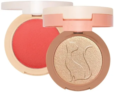 Румяна и хайлайтер для лица J.Cat Beauty 2In1 Piece Of Cake 2 в 1, в одном компакте, 12,1 г, оттенок 101 - Perfect Pear