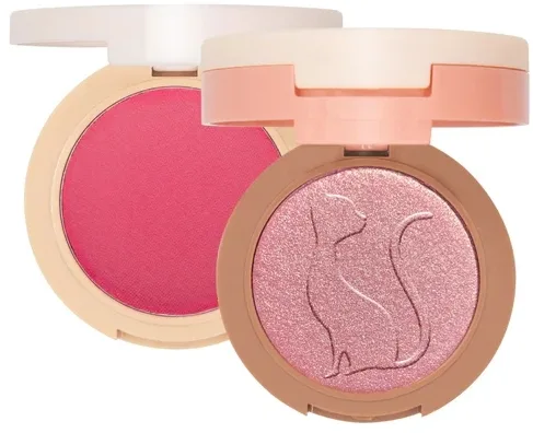 Румяна и хайлайтер для лица J.Cat Beauty 2In1 Piece Of Cake 2 в 1, в одном компакте, 12,1 г, оттенок 104 - Having Fairy Good Day