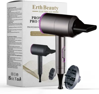 Фен ErthSkin London Professional Pro с насадками черный