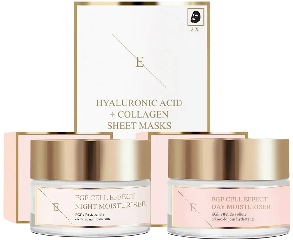Набор ErthSkin London EGF Cell Effect дневной крем 50 мл ночной крем 50 мл и тканевые маски 3 шт