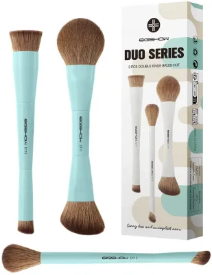 Набор кистей для макияжа Eigshow Beauty Duo Double Cyan из 3 предметов