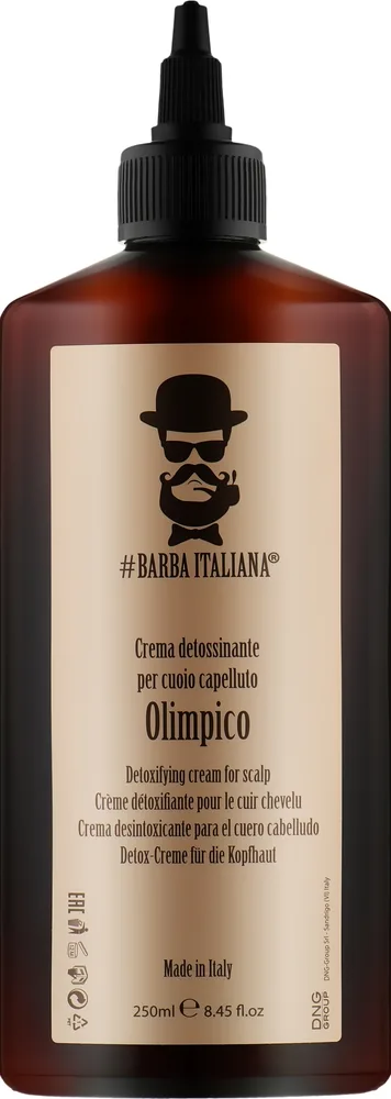 Крем для кожи головы Barba Italiana Olimpico детоксицирующий, с AHA-кислотами и эфирными маслами, отшелушивание, 250 мл