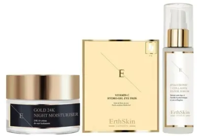 Набор для лица ErthSkin London You Look Amazing ночной крем с золотом сыворотка с коллагеном и патчи с витамином С для зрелой кожи 50+60 мл