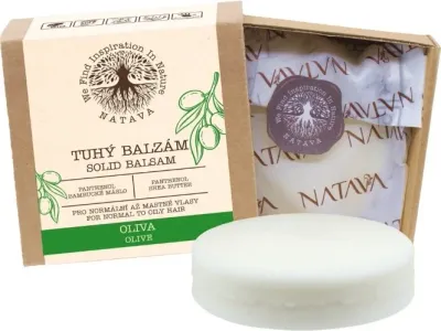 Твёрдый бальзам для волос Natava Solid Balm «Олива», для всех типов волос, 75 г