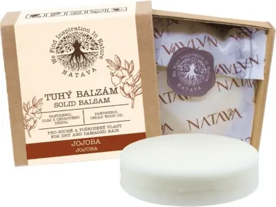Твёрдый бальзам для волос Natava Solid Balm «Жожоба», для сухих и повреждённых волос, для брюнеток, 75 г