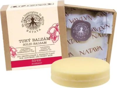 Твёрдый бальзам для волос Natava Solid Balm «Шиповник», для осветлённых волос, для блондинок, 75 г
