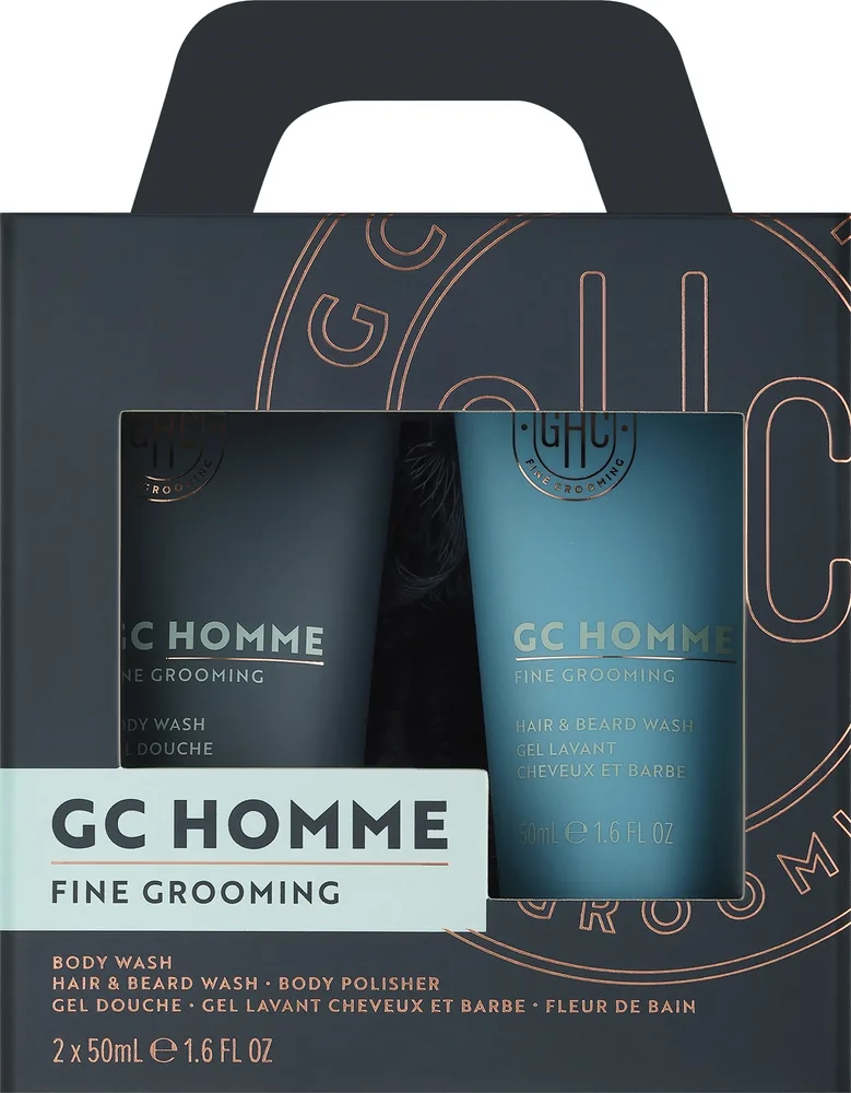 Мужской набор Grace Cole GC Homme гель для душа шампунь для волос и бороды с кокосовым маслом Набор из 3 предметов