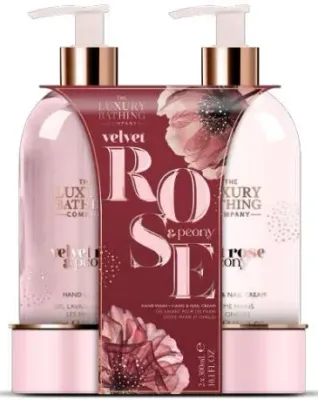 Набор Grace Cole Velvet Rose And Peony жидкое мыло для рук 300 мл и крем для рук и ногтей 300 мл