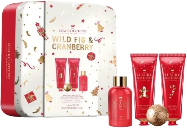 Набор Grace Cole The Luxury Bathing Wild Fig & Cranberry крем для тела 50 мл крем для рук 50 мл гель для душа 50 мл и бомбочка для ванны 25 г