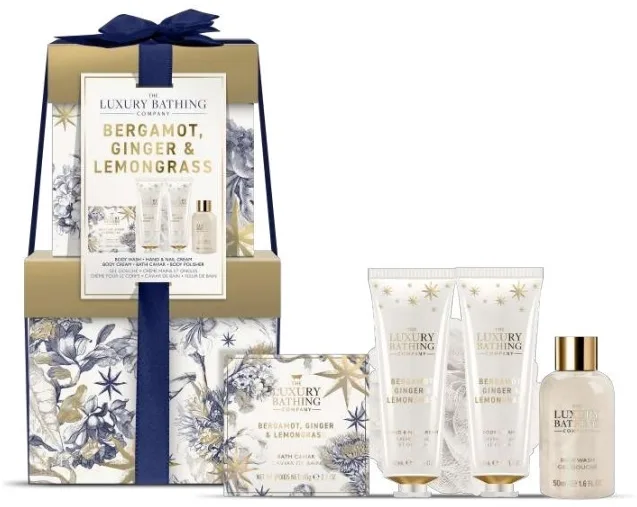 Набор Grace Cole Bergamot Ginger & Lemongrass гель для душа 50 мл крем для тела 50 мл крем для рук 50 мл икра для ванны 80 г и мочалка