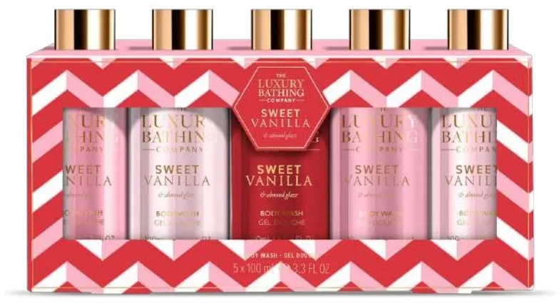 Набор для душа Grace Cole The Luxury Bathing Sweet Vanilla and Almond Glaze гель для душа 5 шт по 100 мл