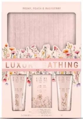 Набор Grace Cole The Luxury Bathing Calm & Comfort крем для тела 50 мл крем для рук 50 мл икра для ванны 80 г и косметичка