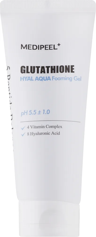 Гель-пенка для умывания MEDIPEEL Glutathione Hyal Aqua Foaming Gel увлажняющий, 150 мл