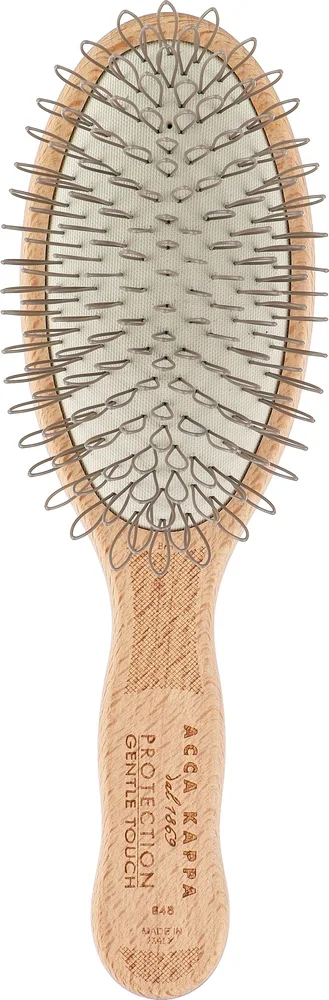 Щётка для волос Acca Kappa Protection Oval Brush Beechwood Looped Nylon Medium Touch овальная, с петельчатой нейлоновой щетиной, 1 шт