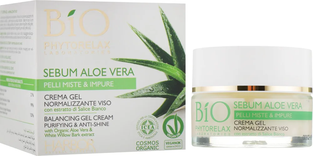 Крем-гель для лица Phytorelax Laboratories Bio Sebum алоэ вера 50 мл