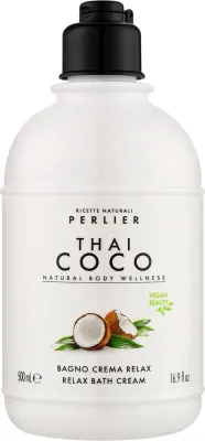 Perlier Thai Coco крем для ванны расслабляющий кокос 500 мл, крем-пена для ванны и душа с ароматом кокоса