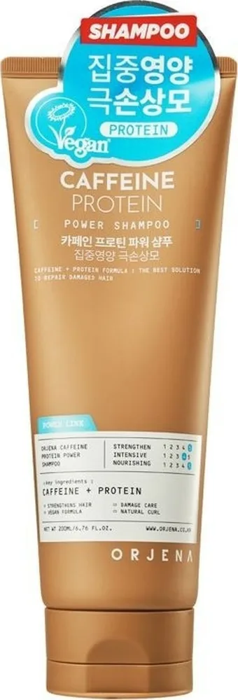 Шампунь для волос Orjena Caffeine + Protein Power Shampoo укрепляющий, с кофеином и протеинами, 500 мл