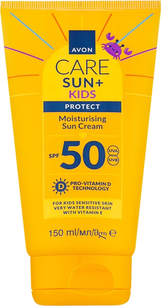 Avon Care Sun + Kids Protect крем солнцезащитный детский SPF 50, водостойкий, с 3 месяцев, 150 мл