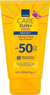 Avon Care Sun + Kids Protect крем солнцезащитный детский SPF 50, водостойкий, с 3 месяцев, 150 мл