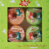 Детский набор бомбочек для ванны Chlapu Chlap Fizzy Donuts четыре бомбочки с ароматом сахара и клубники 4x60 г — фото 1