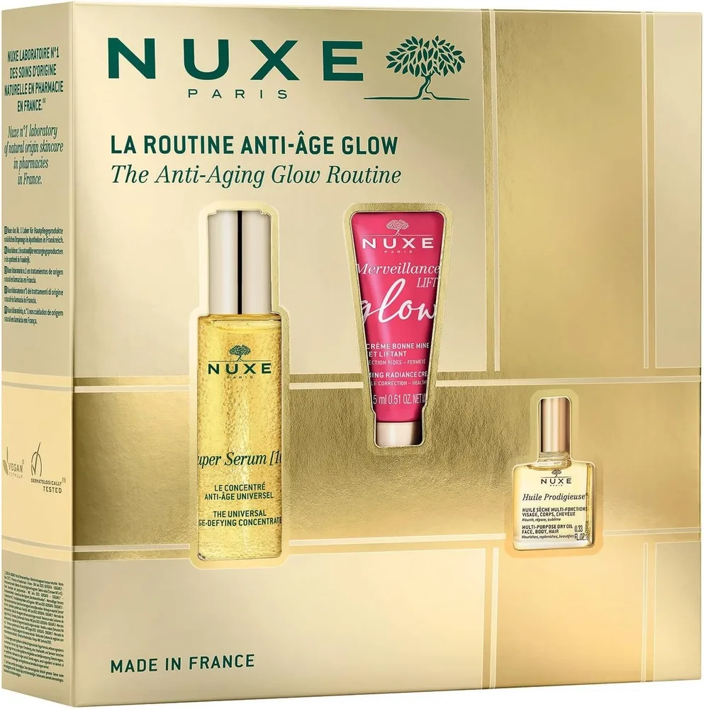 Набор для лица Nuxe Anti-Age Glow сухое масло сыворотка и крем для сияния зрелой кожи 10+30+15 мл