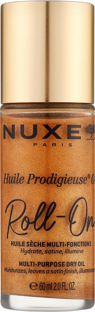 Сухое масло с сиянием Nuxe Huile Prodigieuse Or Roll-On для лица тела и волос