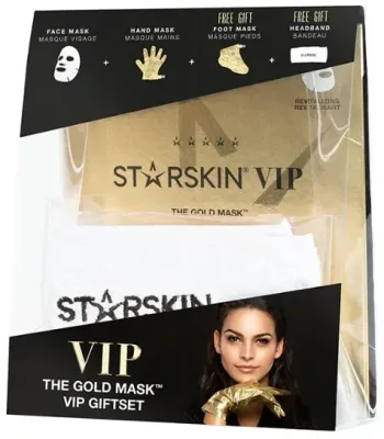 Набор Starskin The Gold Mask маска для лица 40 г маска для ног 16 г маска для рук 16 г и повязка для волос