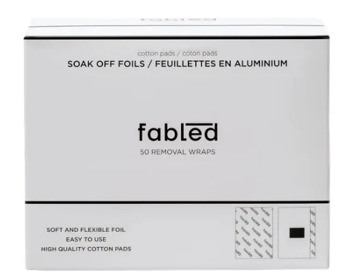 Фольга для снятия лака Fabled Removal Wraps с ватными подушечками, 50 шт