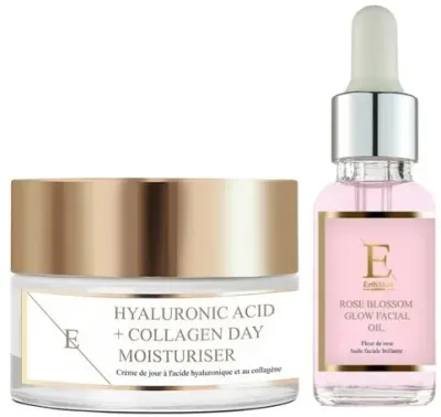 Набор для лица ErthSkin London Rose Glow дневной крем с коллагеном и масло с розой и гиалуроновой кислотой 50+30 мл