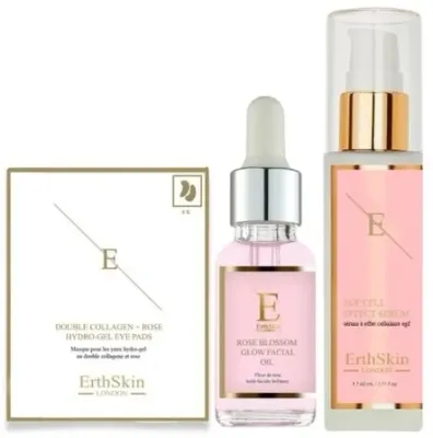 Набор для лица ErthSkin London Rose Blossom сыворотка EGF масло с розой и патчи с коллагеном 60+30 мл