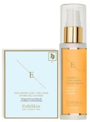 Набор для лица ErthSkin London Vitamin C сыворотка с витамином С коллагеном и патчи для глаз 60 мл