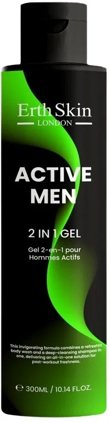 Гель для душа и волос мужской ErthSkin London Active Men 2 в 1, 300 мл