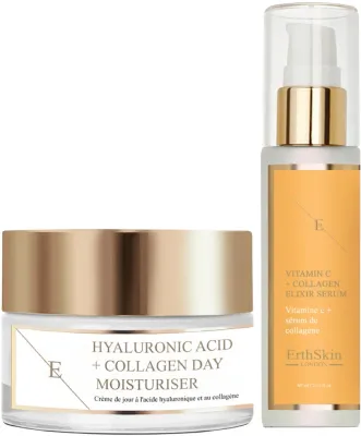 Набор для лица ErthSkin London дневной крем с коллагеном и сыворотка с витамином С 50+60 мл