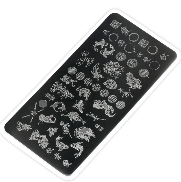 Пластина для стемпинга EMI Stamping Plate с кружевом, узорами и текстурами, 6×12 см, 1 шт, оттенок 02 - Graffity