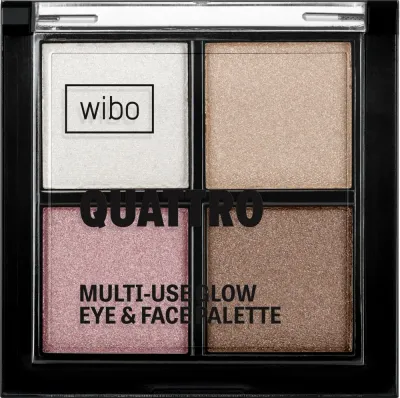 Многофункциональная палетка Wibo Quattro Multi Use Glow Eyeshadow Palette 4 оттенка
