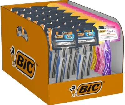 Набор бритвенных станков Bic Flex3 и Miss Soleil, мужские 26 шт. и женские 14 шт., 40 шт
