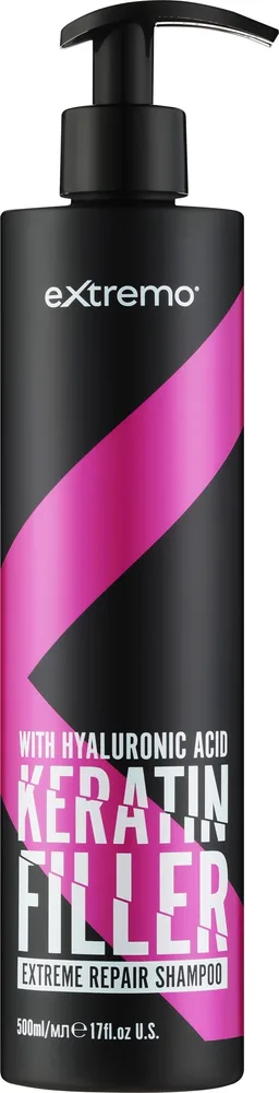 Шампунь Extremo Keratin Filler для повреждённых волос с кератином и гиалуроновой кислотой, 500 мл