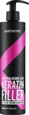 Шампунь Extremo Keratin Filler для повреждённых волос с кератином и гиалуроновой кислотой, 500 мл