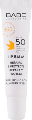 Бальзам для губ Babe Laboratorios Sun Protection ультразащитный, с гиалуроновой кислотой, SPF 50, 15 мл