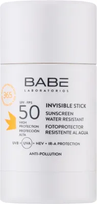 Стик солнцезащитный Babe Laboratorios Sun Protection SPF50, прозрачный, для лица и тела, 30 г