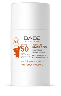 Стик солнцезащитный Babe Laboratorios Pediatric Invisible Stick SPF 50 детский, с пантенолом, 30 г