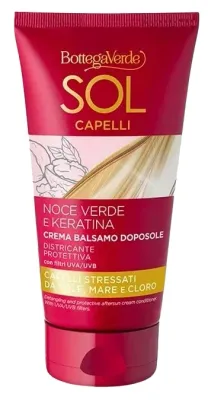Кондиционер для волос после загара Bottega Verde Sol Capelli Aftersun Cream Conditioner кремовый, с кератином, 150 мл