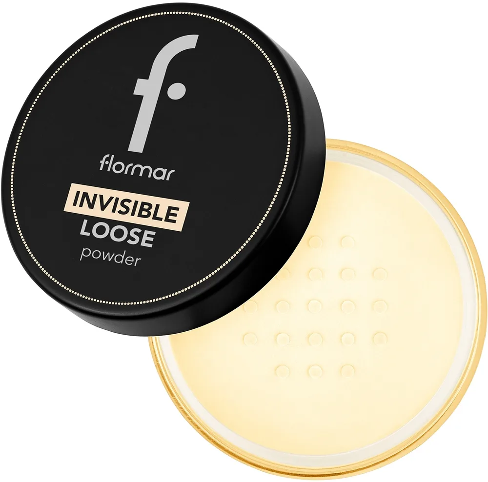 Рассыпчатая пудра Flormar Invisible Loose Powder полуматовая фиксирующая, 15 г, оттенок 002 - Banana Yum